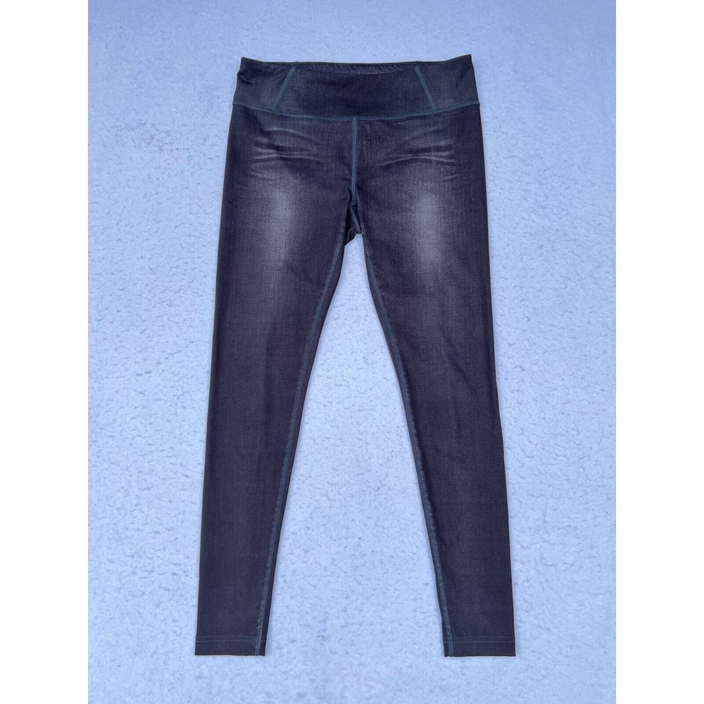 Womens Lole Dark Jean Look Yoga Athletic Wicking Pants Leggings Size Medium‎ EUC